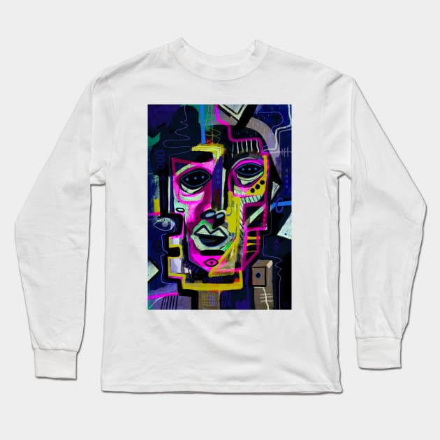 Abstract faces Long Sleeve T-Shirt by Daria Kusto